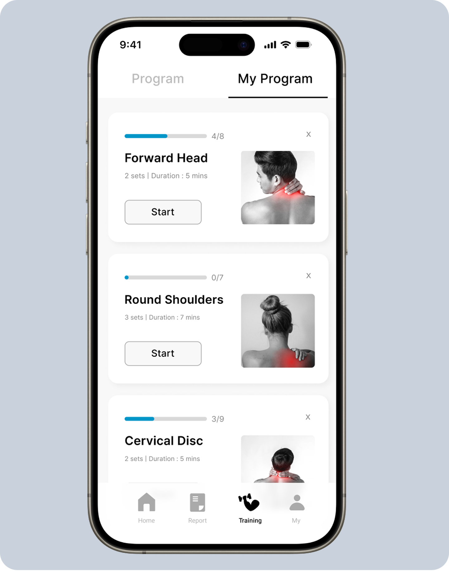 Main Screen Live Posture Tracking